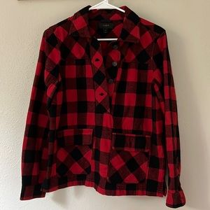 J Crew buffalo check popover NWOT